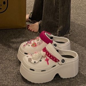 IELGY Baotou อุดตันฤดูร้อนใหม่มัฟฟิน Eva น่ารักรองเท้าแตะมีส้นผู้หญิง