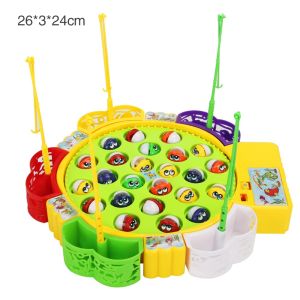 Electronic Musical Rotating Fishing Board Game Kids Toy Children Play Battery Gift Mainan Memancing Ikan