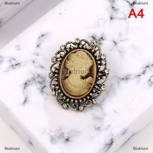 [COD] Biubiuni Cổ Điển Gothic Phong Cách Đầu Bức Tượng Cameo Trâm Rhinestone Trâm Cho Phụ Nữ