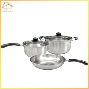 3-Piece Cooking Pot Set with Glass Lids and Stay Cool Handle Cooking Pots & Saucepan for All Hobs