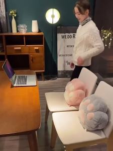 Cat Claw Throwing Pillow Quilt Hand Insertion Office Nap God Hand Warming Pillow Car Blanket 2-in-1 Cushion