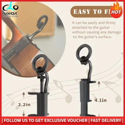 LIXADA Adjustable Guitar Phone Holder Enhanced Magnetic Design Quick Snap Flexible Arm for Instructional Videos for Music Lovers Black