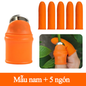 Bộ dao móng tay + 4 bao xỏ ngón dùng lặt hái rau làm bếp hỗ trợ nhanh tiện