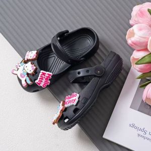 Crocs Giày ba lê trẻ em giày đi biển mùa hè chống trơn trượt có trang trí giày tích hợp giày công chúa phong cách Hàn Quốc dành cho bé gái.