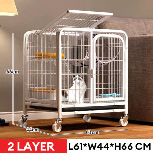 Kandang Kucing Besar Rangka Pipa Kotak Kuat Ruang Luas Aman untuk Lompat dan Beristirahat