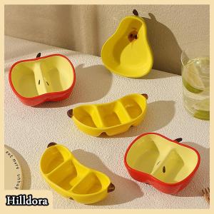 [Hilldora] Creative Porcelain Dish Korean Style Cute Fruit Shape Ceramic Household Tableware Barbecue Hot Pot Sauce Condiment Dishes