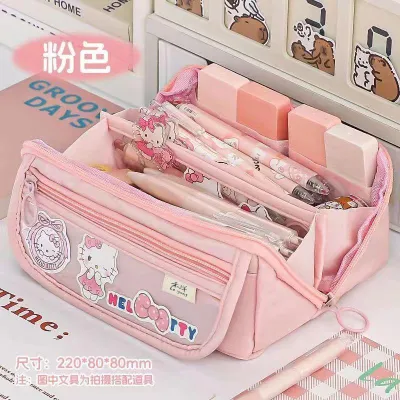 LVYIMAOการจัดส่ง 3 วัน🚚Sanrio น่ารัก มี Melody Kuromi และ กระเป๋าใส่ดินสอความจุมากอเนกประสงค์สไตล์กล่องดินสอนักเรียน🎉🎉