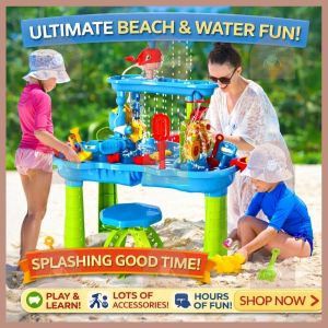 Water Table for Toddler 3-5 - Sandbox Table for Outdoor Activity Childrens Water Table Kids Water Play Table