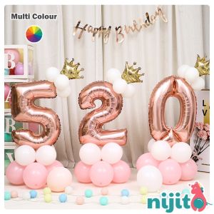 Nijito - 32 Inch Number Balloon Digital Balloon Party Decorations Birthday Party Supplies Happy Birthday Foil Balloon