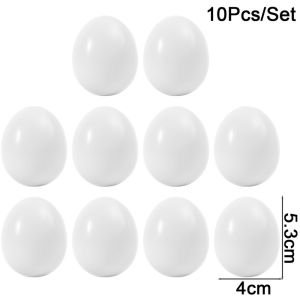 10PCS Plastic Fake Egg Easter Hens Hatch Nest Eggs DIY Painting Craft Kids Educational Toy Gift Home Decoration