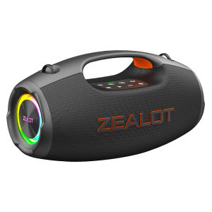 ZEALOT S86 Wireless Bluetooth Speaker 60W 8000mAh Heavy Bass Party Speaker Bluetooth 5.4 Colorful RGB Lighting TWS Pairing Portable Handle Design For Picnic Travel Backyard Entertainment
