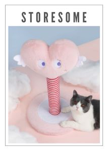 Zeze Series Adorable Stripe Blue & White Cat Scratcher Ball