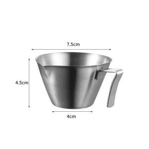 ถ้วยตวงช็อตกาแฟและเอสเปรสโซ่ สแตนเลส304 | พร้อมสเกลวัดปริมาตร ขอบเทรูปตัววี