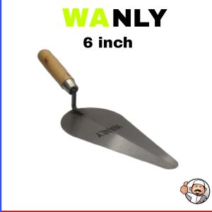 Sendok tembok bangunan lancip wanly ukuran 6 inchi gagang kayu