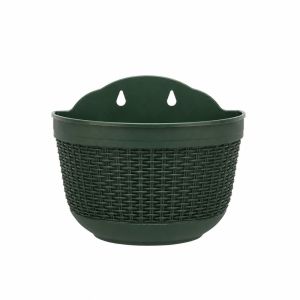 MIRELAE Semi-Circular Imitation Rattan Plant Pot Wall-Mounted Plastic Resin Planting Pot Basket Creative Hanging Design Storage Basket For Succulent