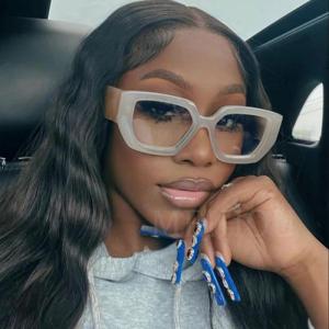 Trendy Square Big Women Glasses Frames Fashion Colorful Transparent Thick Glasses Female Grade Womens Eyeglasses with Frame