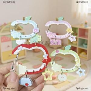 [COD] Springhooe Cute Apple-shaped Star Cloud Pendant Carabiner Mountaineering Buckle Acrylic Keychain Multipurpose Keyring Hook Bag Hanging Gift
