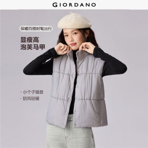 Giordano Beau Monde Women Stand collar short padded vest Free Shipping 13375641