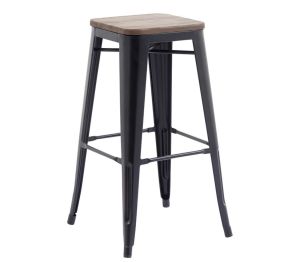A-16-2 เก้าอี้สตูลเหล็กทรงสูง เบาะนั่งทำจากไม้ แข็งแรง ทนทาน กันรอยขีดข่วน  มี 3 ให้เลือก