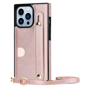 Leather Case For iphone 14 pro max 16 17 Pro Max With Diagonal Strap lanyard Iphone 15 pro max Card Case Shell iphone 13 pro max Cards slot case iPhone X XR XS 14 promax 15 16 Plus 16E 17 Air Cover iPhone 11 12 Pro Max Casing With Rope Sling