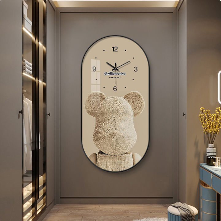 Đồng Hồ Treo Tường Kim Trôi BearBrick Tráng Gương, Phù Hợp Treo Phòng ...