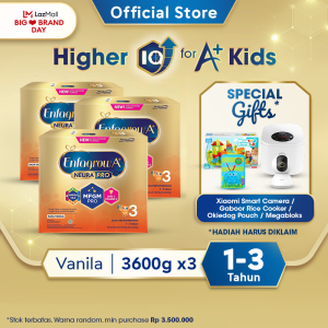 [Paket isi 3] Enfagrow A+ 3 Susu Formula 1-3 Tahun Rasa Vanila 3600gr