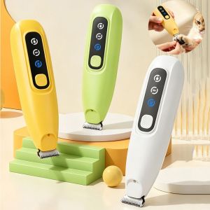 SIRENXI Đèn LED Máy cắt lông thú cưng Tiếng ồn thấp An toàn Máy loại bỏ lông chó bằng điện An toàn Tay cầm thoải mái Máy cắt lông chó Chăm sóc chó
