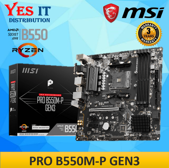 MSI PRO B550M-P GEN3 AMD Socket AM4 B550 MOTHERBOARD ONLY | Lazada