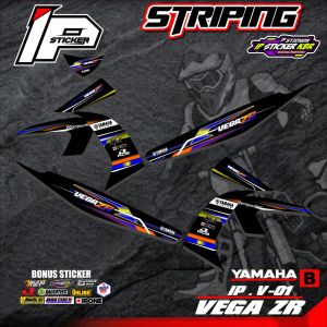 (cod) striping VEGA ZR- sticker striping variasi list yamaha VEGA ZR IP.V-01 design ip sticker