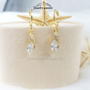Bông Tai Nữ Titan Dáng Dài Đính Đá Trắng Mạ Vàng 18K Cách Điệu Thanh Lịch Trẻ Trung B28V3 | Jewelry Queenn