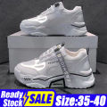 Amoyy Womens New Trendy Leather Surface Thick Bottom Increase High Running Casual Old Daddy Shoes Sneakers. 