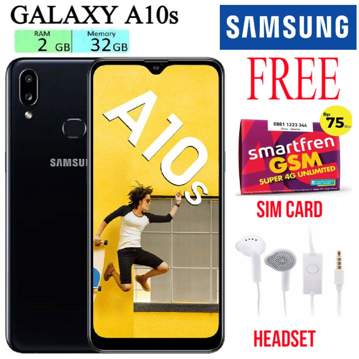 Samsung Galaxy A10s RAM GB ROM 32 GB FULLSET Bergaransi FREE