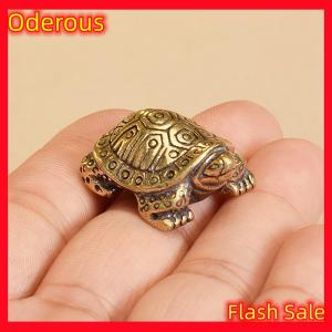 Oderous 1Pc Antique Solid Brass Turtle Ornaments Longevity Animal Sculpture Home Office Desk Decorative Simulation Ornament