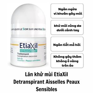 Lăn Khử Mùi EtiaXil Nhãn Xanh Cho Da Nhạy Cảm 15ml Detranspirant Traitement Roll-On Peaux Sensibles