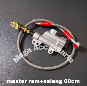 Paket hemat tonjokan tanam master rem belakang + selang rem 60cm universal untuk semua motor satria vxion sonic dll