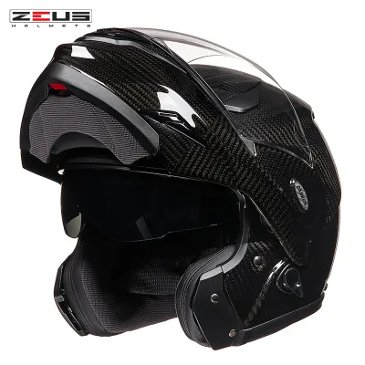 Taiwan Province zeus Swiss lion carbon fiber helmet motorcycle mens and womens double-lens motorcycle running helmet four-season universal helmet.