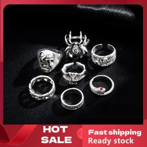 🚚【Local Express Delivery】🚚 7Pcs set Punk Snake Rings For Women Gothic Spider Men Fashion Jewelry Gifts Accessories