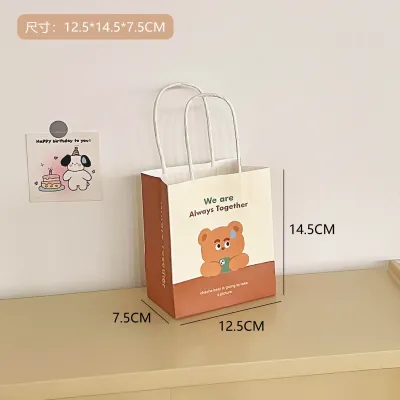 【Ready Stock】Ins Gift Bag Cartoon Cute Tote Gift Birthday Couple Gift Bag Shopping Paper Bag