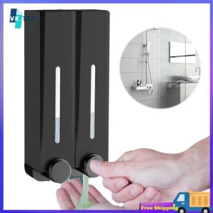 [ VKTECH ] Bathroom Soap Dispenser No Drill Wall-Mounted Shower Soap Dispenser with Durable Plastic Body for Convenient Use