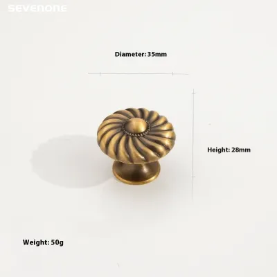 High-End Light Luxury Cabinet Knob Bronze Cabinet Door Handle Drawer Knob Antique Brass Single-Hole Cabinet Handle