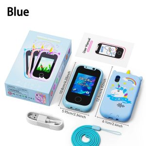 Kids First Phone Cartoon Unicorn Camera Smart Toy IPS Touch Screen 24MP HD Photo Recording Children Gift