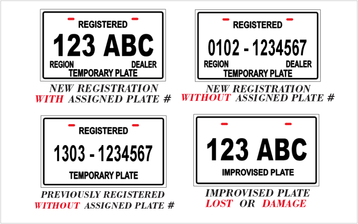 MOTORCYCLE TEMPORARY LTO NEW SIZE PLATE STANDARD DESIGN Lazada PH