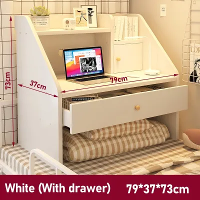 Bed Table Computer Desk With Drawer For College Dormitory Learning Storage Dual-use Table Study Desk