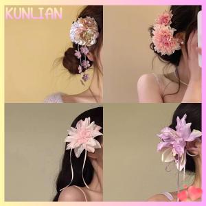 [KUNLIAN] Bohemian Vacation Style Flower Hair Clips Fashion Simulation Flower Hairpin For Women Girls Sweet Hair Accessories Gifts