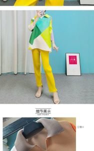 [NOVA quality] ❤ Miyake pleated fashion contrasting print top  new western style plus size loose top