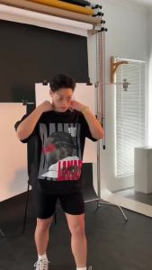 1987 Fashion Trend Summer New Style T-shirt Comfortable Street Mens Shirt Round Neck Breathable Top