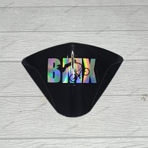 VISOR SEPEDA BMX V2 + STIKER DENGAN LAMPU RGB 7 WARNA KEDIP TEMPEL AKSESORIS VARIASI SEPEDA BMX v2 VISOR DI SETANG BMX LAMPU SEPEDA LAMPU PESAWAT SEPEDA