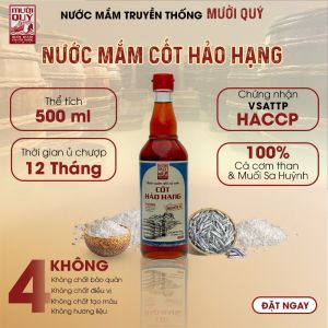 500ml Nước Mắm Cốt Hảo Hạng 100% Tự Nhiên (thời gian ủ 12 tháng) Hiệu Mười Quý Quảng Ngãi