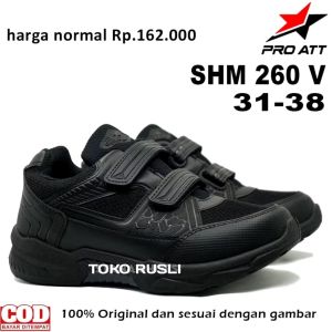 (COD) Sepatu Sekolah Hitam Putih Anak Laki Laki Perempuan Perekat PRO ATT SHM 260