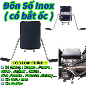 Ghế ngồi xe máy số inox GHẾ ĐÔN SỐ INOX MINI NHỎ GỌN
